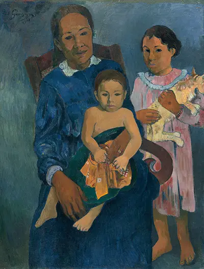 Polynesian Woman with Children Paul Gauguin